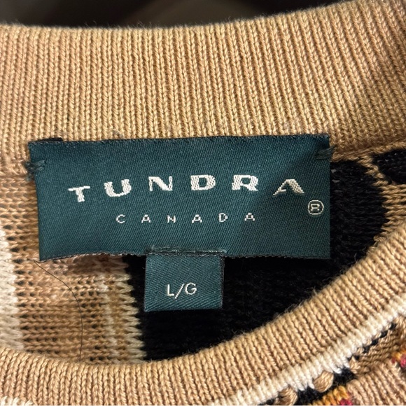 Vtg Tundra Canada Multi Color Sweater Mens Size L Biggie Hip Hop Coogi Style - Picture 3 of 8